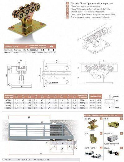 Rolling Center BASIC Фурнитура для откатных ворот до 450кг GIPI 4 RP6-1 фото